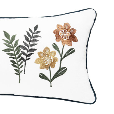 Retro Botanical Throw Pillow, 12" x 24"