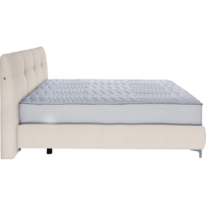 Boxspring Bed Vicky, White/Beige, European Kingsize (160 x 200cm), H2/H3