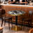 30" Sintered Stone Dining Table With Gold Metal Pedestal Base – Commercial & Residential Use For Cafés, Restaurants & Small Spaces-124302014-128942186