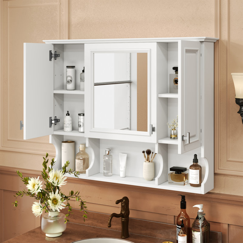 Pharmacie murale de salle de bain 35 po x 28 po, Blanc