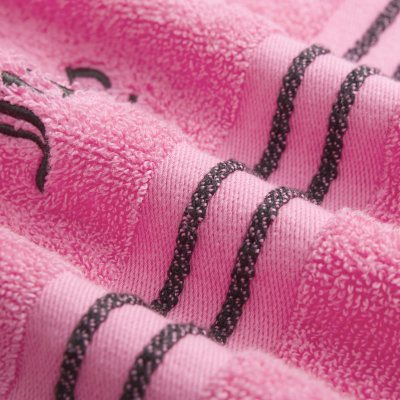Juicy Couture Neon Border Bath Towels 6-Piece, Hot Pink/Black