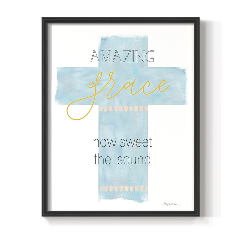 Impression encadrée «Amazing Grace» - bois massif, Noir, noir, noir, noir, H 21 po x l 17 po