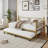 Twin Size Daybed Frame, Metal Daybed with Floral Headboard, Steel Slats Supports, Space-Saving Multifunctional for Living Room-470402913-470402918