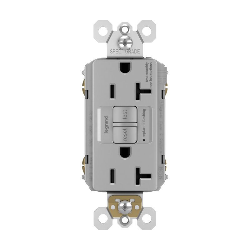 Prise de courant radiant autotestante de 20 ampères Radiant, Gris
