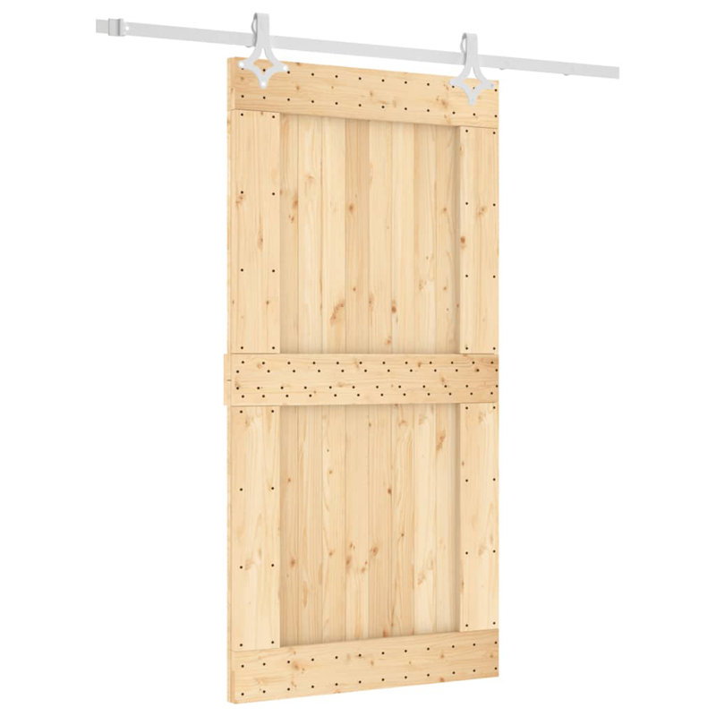 Porte coulissante avec quincaillerie Vidaxl, 39,4 po x 82,7 po, Blanc/naturel