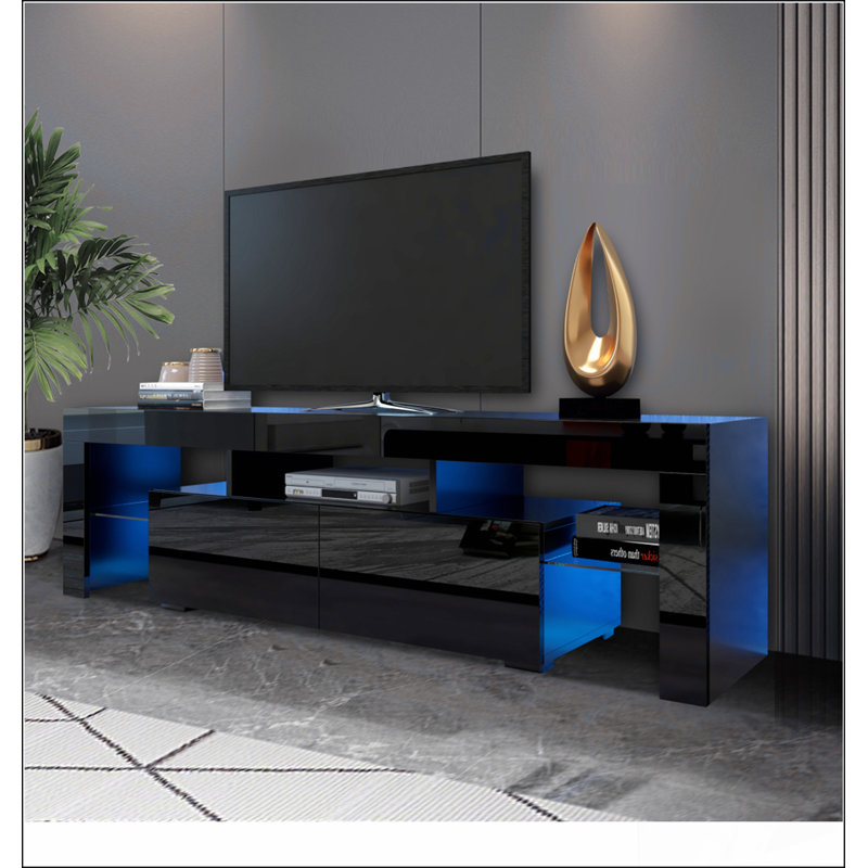 Meuble télé moderne, 20 lumières DEL avec télécommande