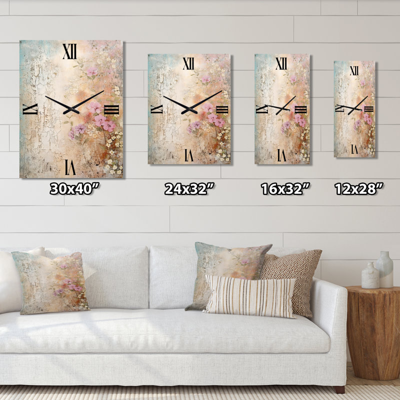 Dezmariah - Horloge murale moderne rose, Très grand