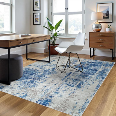 4' x 6' Washable Abstract Area Rug – Modern Non-Slip Indoor Carpet