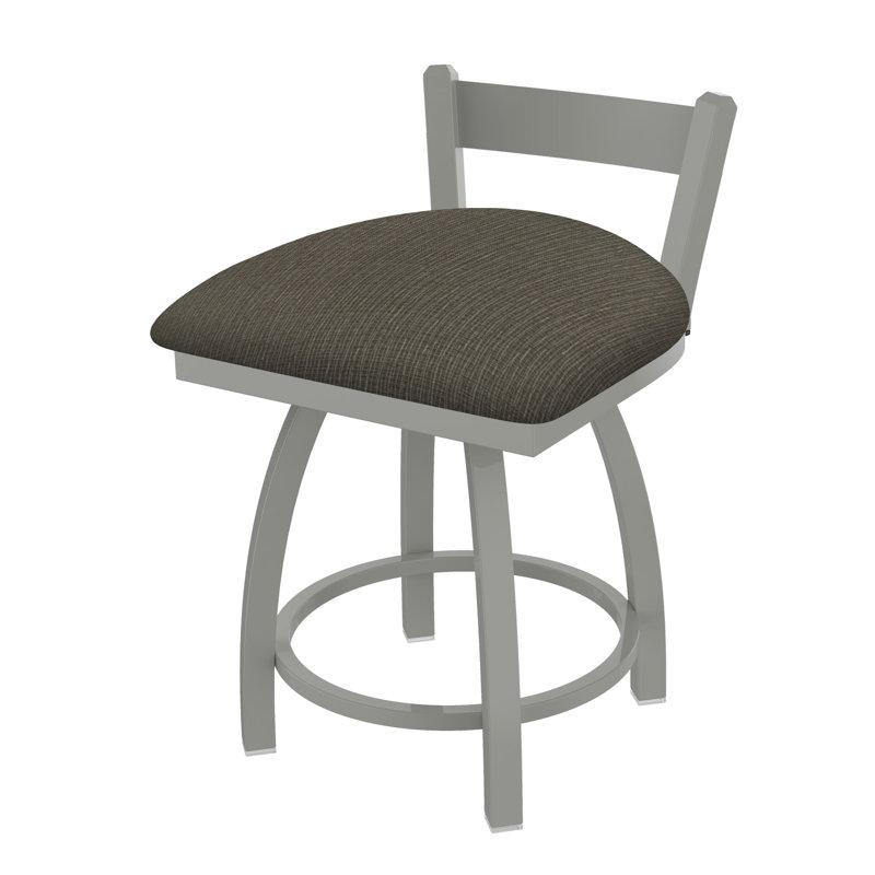 Tabouret de coiffeuse en métal Catalina, Tissu - graphique calice, Nickel anodisé