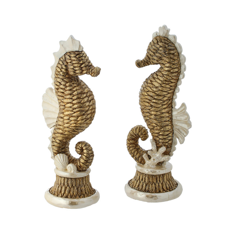 Ensemble de 2 hippocampes en résine 10,5 po
