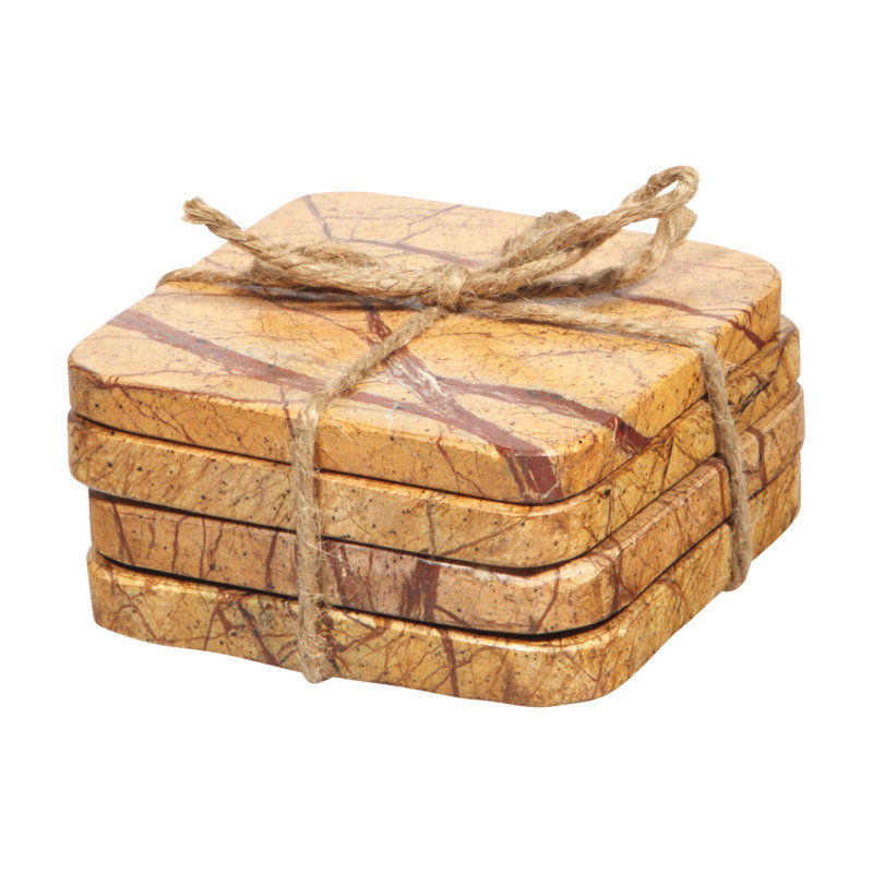 Marble Square 4 Piece Coaster Set