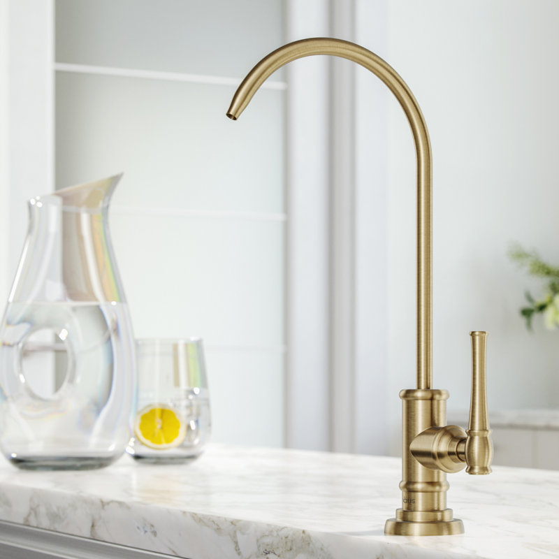 Kraus Purita 2-Stage Under-Sink Filtration System with Allyn Cold Water Dispensers, Without Filtration System, Brushed Gold