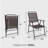3-Piece Outdoor Patio Furniture Set, Foldable Powder-Coated Metal Chair & Tempered Glass Side Table - 350lb Capacity, Weather-Resistant for Balcony, Garden, Terrace, Brown