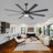 Oversized 72'' - 8 Blades Modern Smart Black Ceiling Fan with Dimmable LED Light and Remote Control-1292766877-1292767075-1292767074