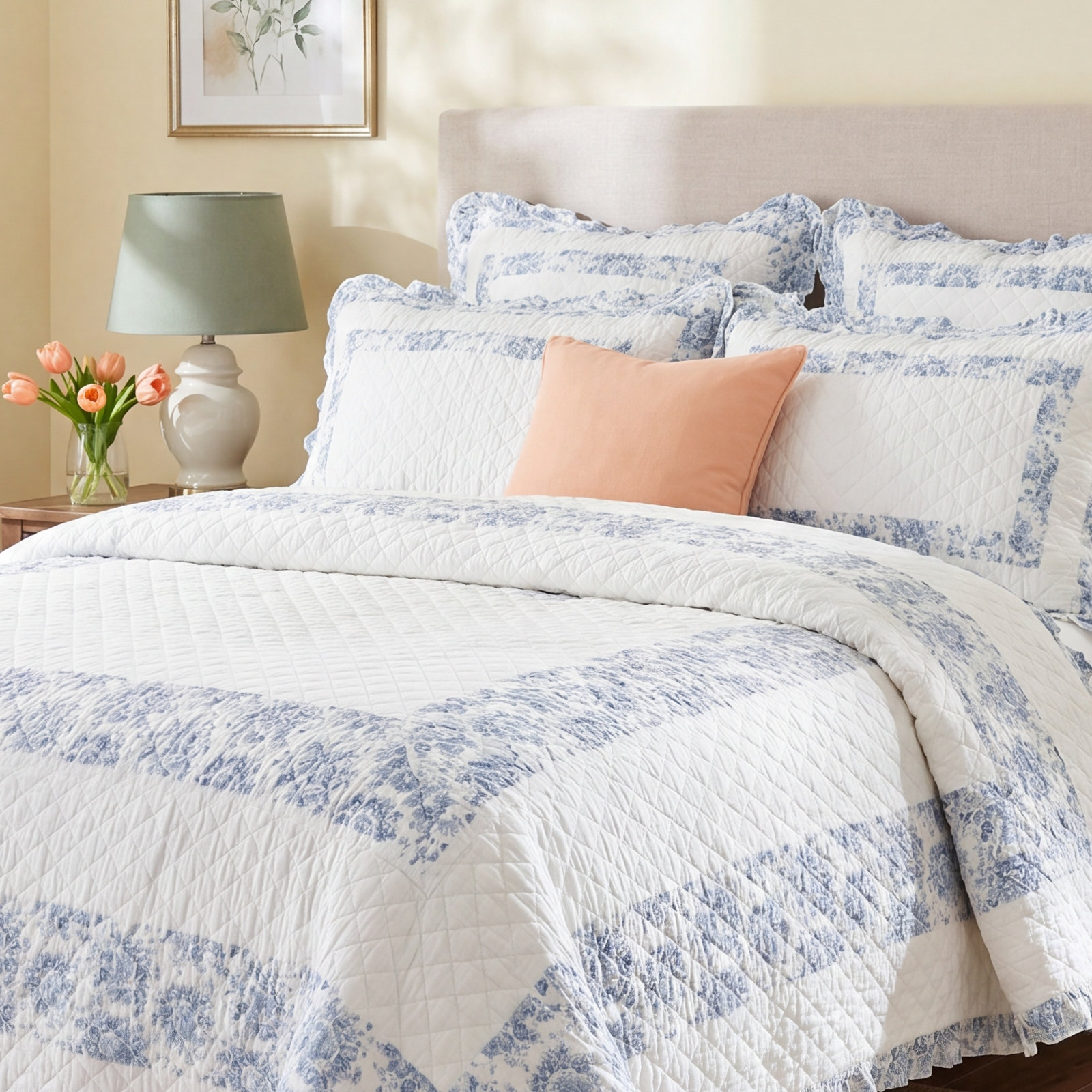 Westwick Cotton Quilt Set, Queen Quilt + 2 Standard Shams