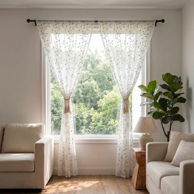 Semi Sheer Curtain Pair, 130 cm Width x 240 cm Drop