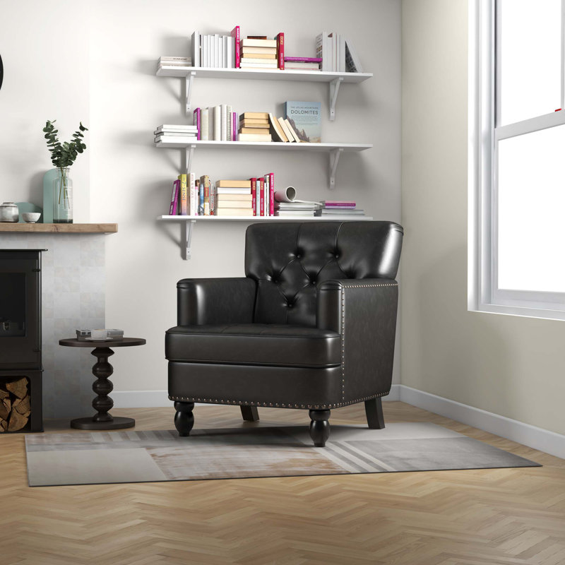Fauteuil club rembourré en tissu Hengming Living
