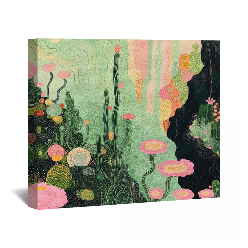 Toile de jardin enveloppée de toile - décoration murale florale, H 11 po x l 14 po