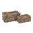 Wood Handmade Distressed Starfish Decorative Brown Box with Knotted Rope Details Set