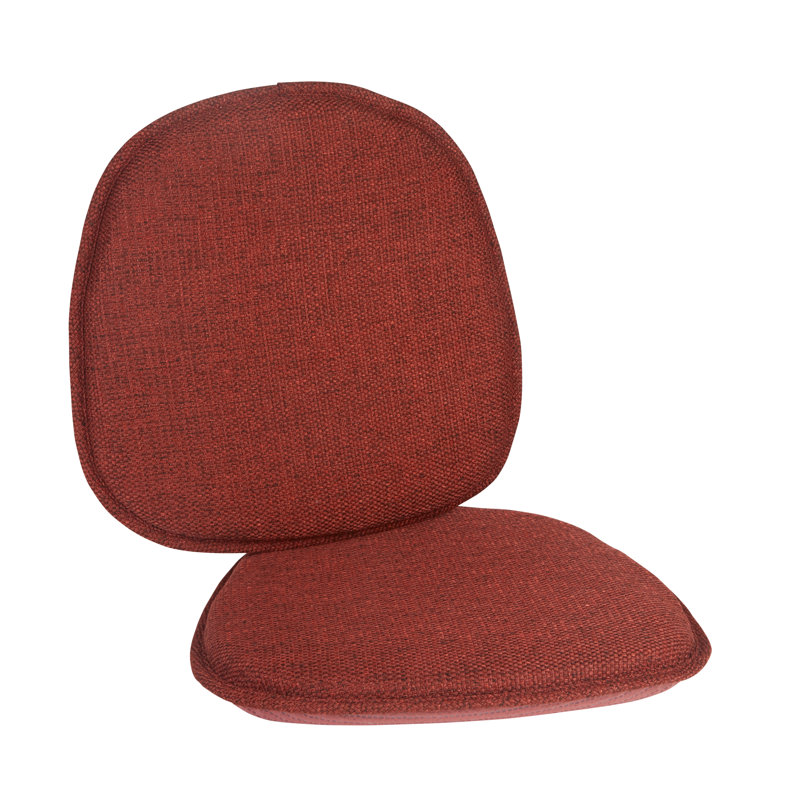 Non-Slip Mid Century Modern Shell Chair Cushion, Extra Thick Filling, Red