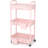 3 Tier Rolling Utility Cart With Drawer,Storage Cart,Rolling Cart Storage Organizer With Iron Wheels,Grey-231762585