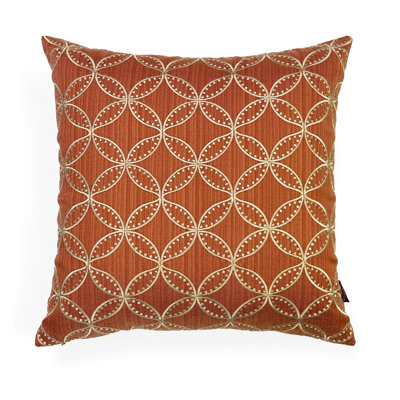 Coussin décoratif corail avec broderie