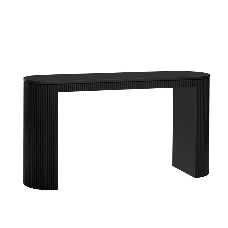 Console avec plateau spacieux et courbe élégante au design élégant noir pour diverses pièces