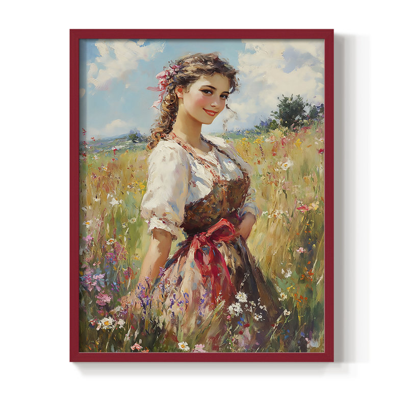 Reproduction encadrée WOMEN Series CCXCV - bois massif, Rouge, H 21 po x l 17 po