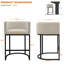 Upholstered Counter Stool with Metal Frame-315673798