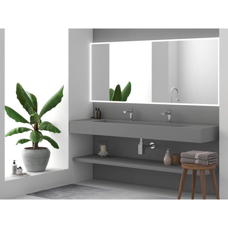 Lavabo de salle de bain vasque rectangulaire Pyramid, Gris