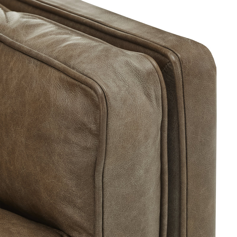 Hewett 86'' Leather Sofa, Tan Genuine Leather