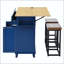 Îlot de cuisine de style champêtre avec abattant, 2 tabourets, rangement et prise électrique-1820966625