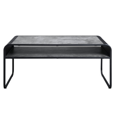 Concrete Gray & Black Finish Coffee Table - And Stylish For Your Home Build Space Kd Structure Easy Assembly