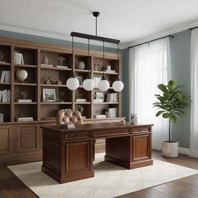 Luminaire suspendu sphérique givré 4 lumières Seraphina