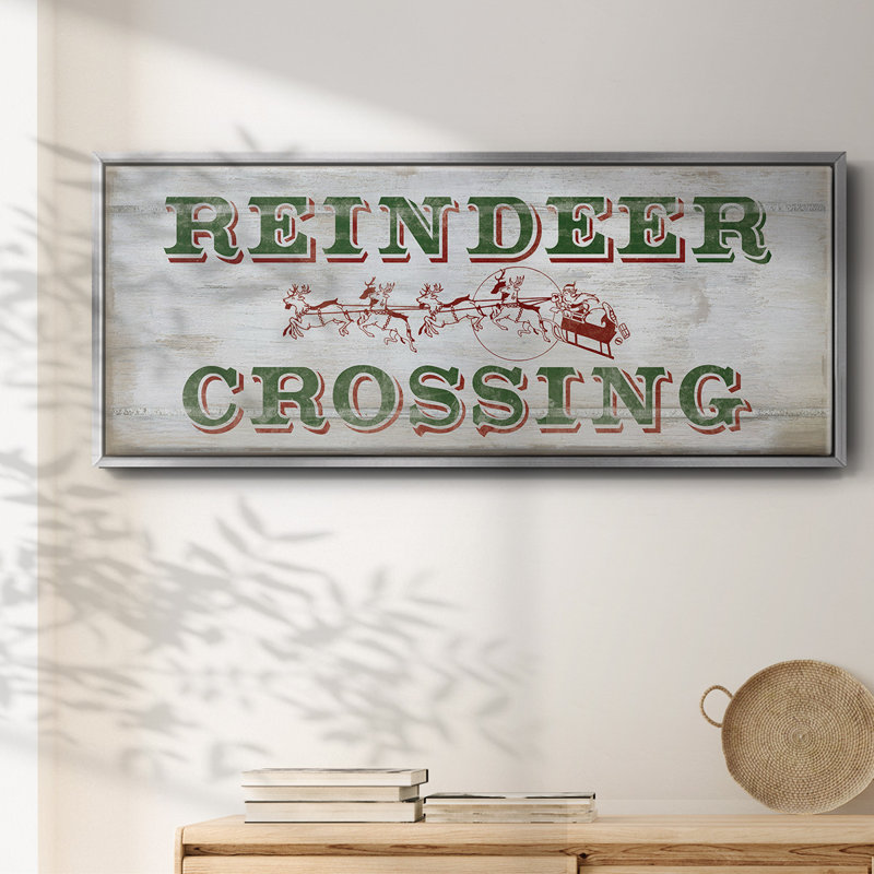 Reindeer Crossing- Framed Canvas