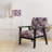 Purple Poppies Harmony - Upholstered Farmhouse Arm Chair, Rustic Floral Accent Chair