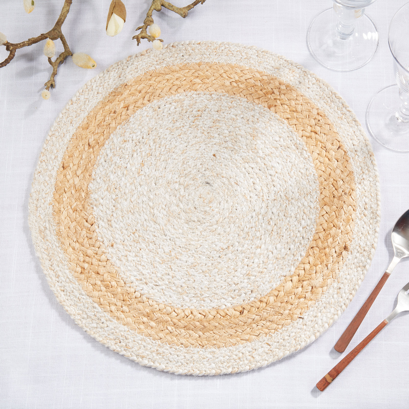 Claresta Jute Placemat, Ivory