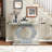 Sparkling Crystal Hexagon Mirror Entryway - Premium Modern Foyer Console Table With Diamond Glass Effects