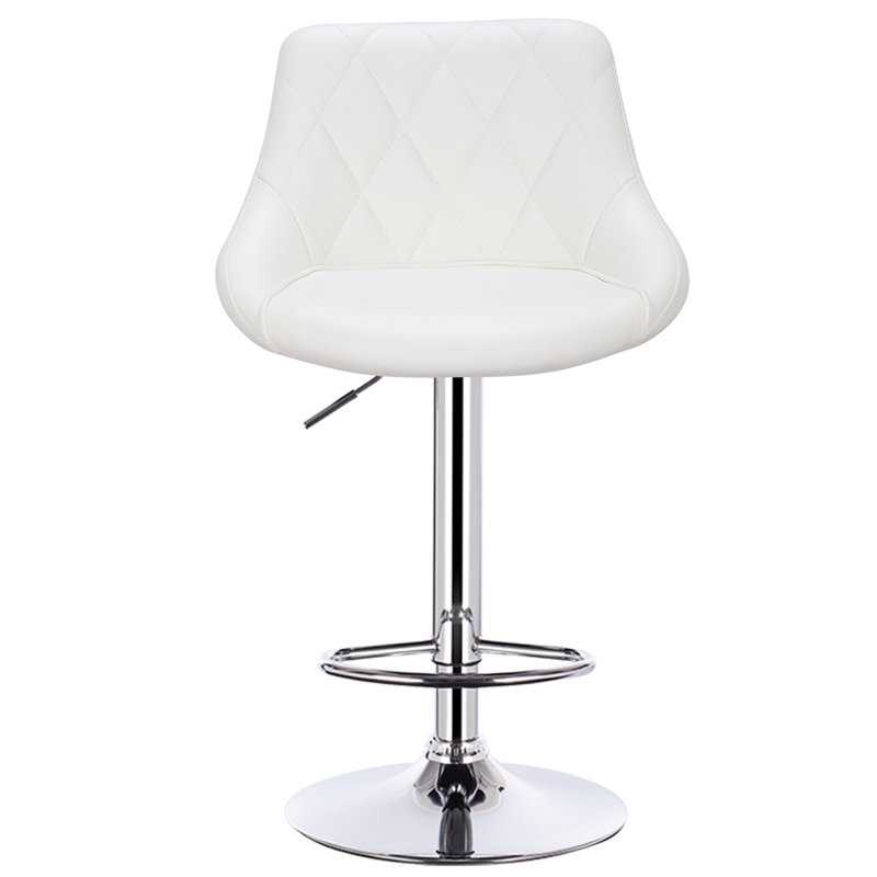 Figge Swivel Upholstered Counter Stool, White