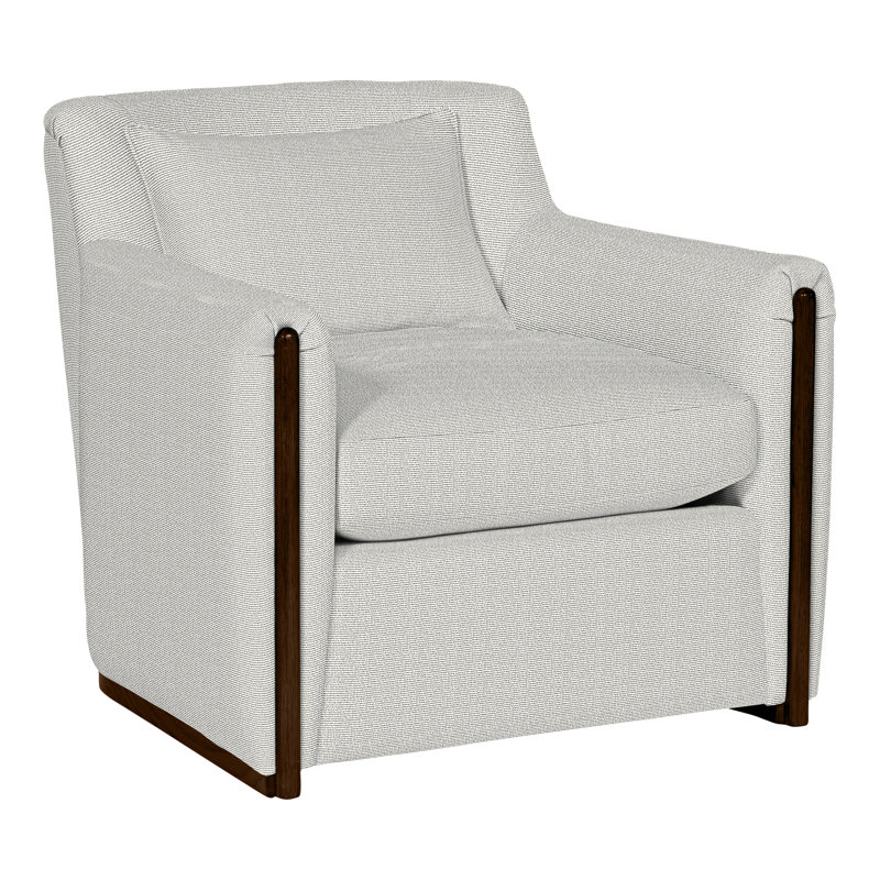 Thom Filicia Home 32.5" Wide Upholstered Armchair, Casa Blanca, Callaloo Cotton Polyester Blend