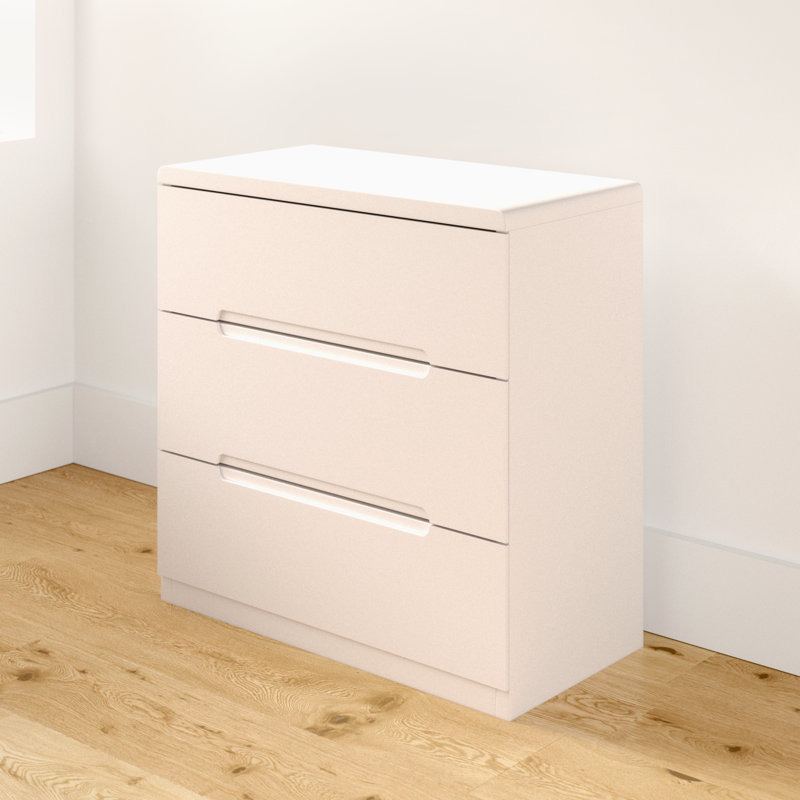 Meldrum 80cm W 3 - Drawer Chest of Drawers, White