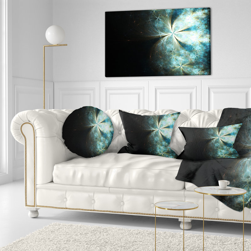 Coussin lombaire floral fractal scintillant