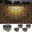 Solar Fence Lights Outdoor 4 Pack Solar Step Lights Led Powered Wall Lights Waterproof Warm Yellow Decor For Garden Backyard Front Door