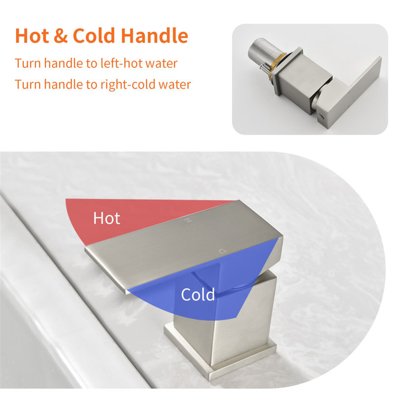 4-Hole Deck Mounted Tub Faucet With Hand Shower Waterfall Bathtub Faucets Brass Single Handle Tub Fillers With Valve