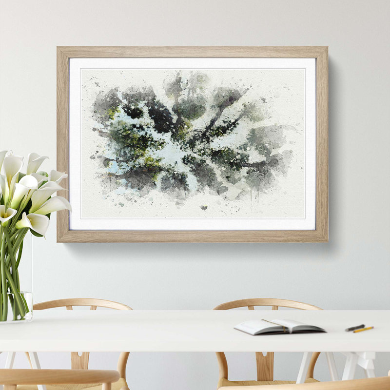 Tree Tops in Abstract - Picture Frame Graphic Art Print, Oak, 60cm H x 91cm W x 2cm D