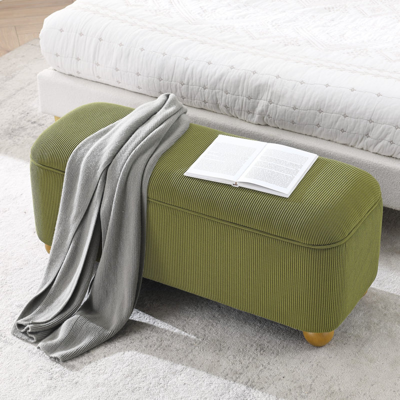Banc de rangement avec repose-pieds Flannelette