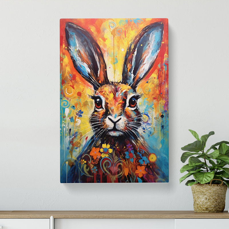 Hare Impressionism - Wrapped Canvas, 60cm H x 40cm W x 3cm D