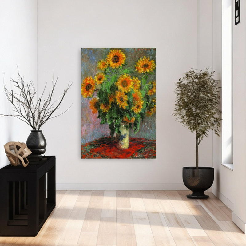 Tournesols, tournesol dramatique coloré coloré 1889, impression murale, H 48 po x l 32 po