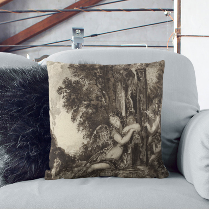 The Goddess Discord Square Throw Cushion, White, 55cm H x 55cm W x 20cm D