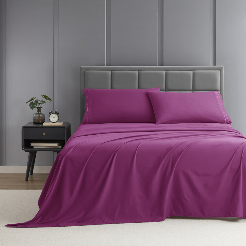  Ensemble de draps hypoallergéniques à double brossage 1800 Series, Ensemble de draps pour lit simple avec 1 taie d'or